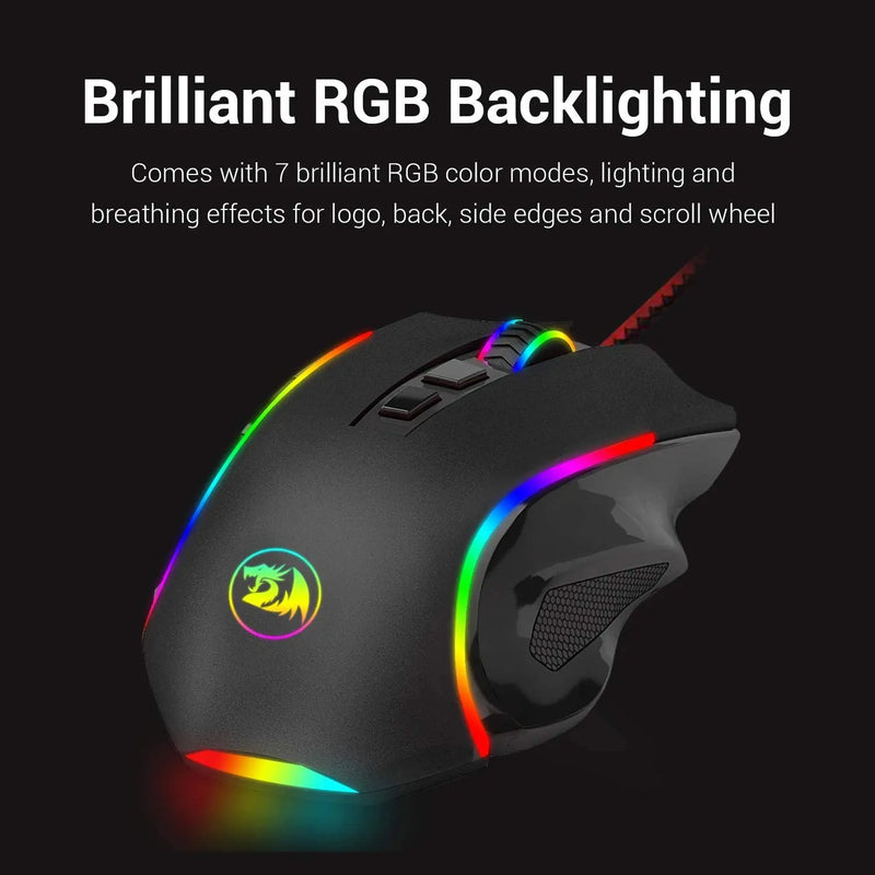 Mouse Redragon M607 RGB Wired Gaming  Ergonomic 7200 DPI Gamers